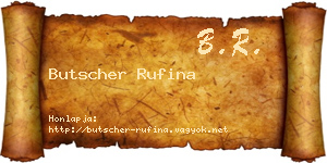 Butscher Rufina névjegykártya